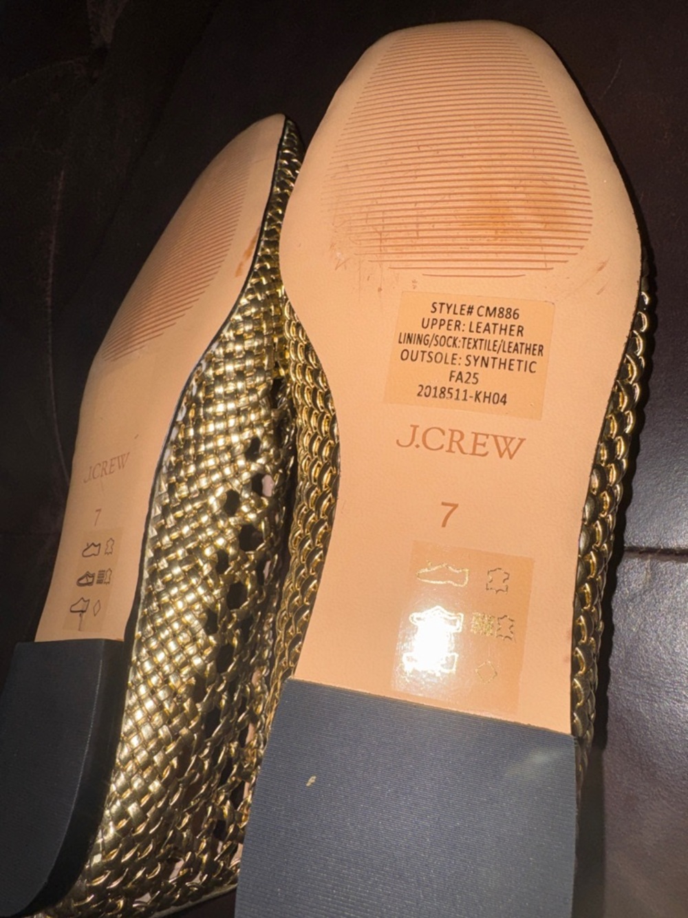 J Crew Gold Woven Ballet Flats - Women
Size 7 - Picture 3 of 7